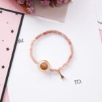 Sweet Simple Hollow Geometric Round Circle Crystal Beaded Tower Pendant Bracelet Bangle for Women Girlfriend - Image 9