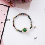 Sweet Simple Hollow Geometric Round Circle Crystal Beaded Tower Pendant Bracelet Bangle for Women Girlfriend - Image 8