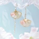 Vintage Chinese Fan Asymmetric Earrings - Image 3