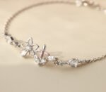 Fashion Korean 925 Sterling Silver Link Chain Crystal Flower Charm Bracelet &Bangle For Women Wedding Jewelry SL113 - Image 5