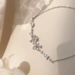 Fashion Korean 925 Sterling Silver Link Chain Crystal Flower Charm Bracelet &Bangle For Women Wedding Jewelry SL113 - Image 3