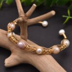 Natural Freshwater Pearl Elastic Bangle Bracelet Jewelry Handmade - Image 2