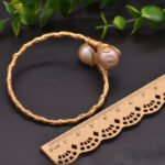 Purple Pearl Elastic Bangle Bracelet - Image 3