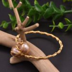 Purple Pearl Elastic Bangle Bracelet - Image 4