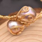 Purple Pearl Elastic Bangle Bracelet - Image 5