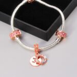 Heart-shaped Beaded Bracelet Bangle Alloy - Image 4