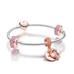 Heart-shaped Beaded Bracelet Bangle Alloy - Image 2