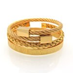 Bangle Braided Bracelet Men's Gold Titanium Steel Bracelet Bracelet - Image 6