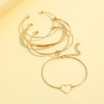 Vintage Gold Crystal Heart Letter Love Bangle Bracelet For Women Fashion Multi-layer Geometric Charm Bracelets Jewelry Gifts - Image 9
