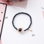 Sweet Simple Hollow Geometric Round Circle Crystal Beaded Tower Pendant Bracelet Bangle for Women Girlfriend - Image 7