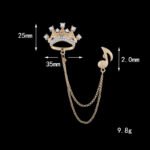 High-end Crown Brooch Men's Brooch Pin Suit Collar Pin Accessories - Image 9