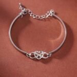Infinity Heart Bracelet Bangle Crystal Love Forever Symbol Charm Bracelets - Image 5