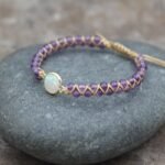 Natural Stone Bracelet for Women Round Crystal Bracelet Bangle Double Beads Yoga Bracelet - Image 9