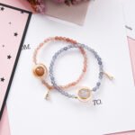 Sweet Simple Hollow Geometric Round Circle Crystal Beaded Tower Pendant Bracelet Bangle for Women Girlfriend - Image 5