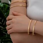 Double-layer Hollow Gold Bangle Bracelet Ladies