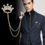 High-end Crown Brooch Men's Brooch Pin Suit Collar Pin Accessories - Image 4