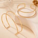 Double-layer Hollow Gold Bangle Bracelet Ladies - Image 3