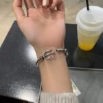 Silver Retro Bangle Bracelet - Image 2