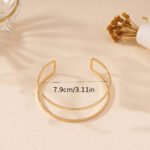 Double-layer Hollow Gold Bangle Bracelet Ladies - Image 2