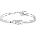 Infinity Heart Bracelet Bangle Crystal Love Forever Symbol Charm Bracelets - Image 2
